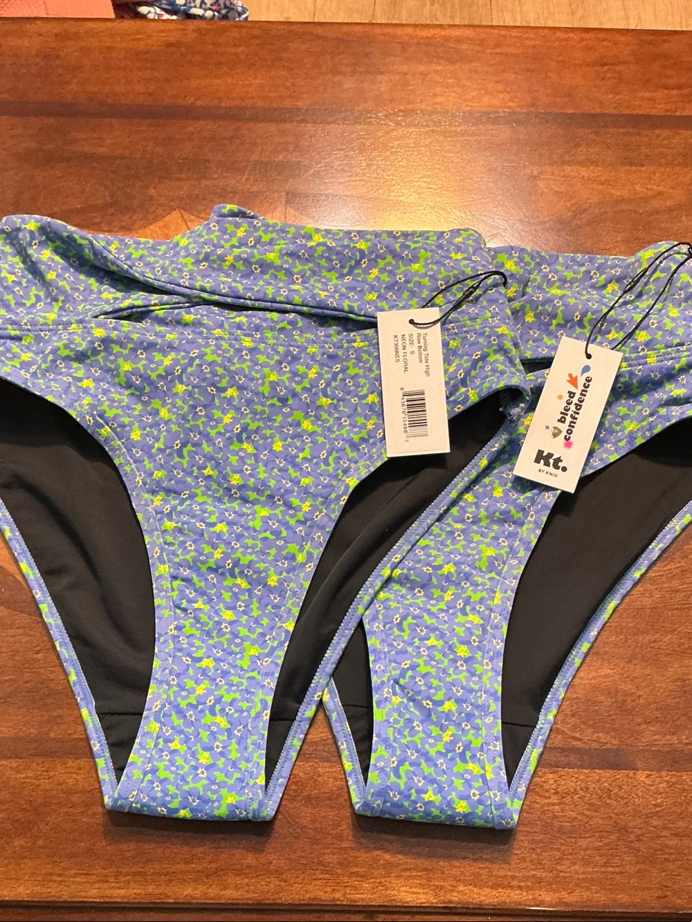 knix  period Blue andGreen Floral Bikini Bottoms